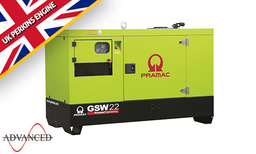22 kVA Perkins Diesel Generator - Pramac GSW22P Genset